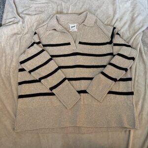 Aerie Collared Striped Sweater